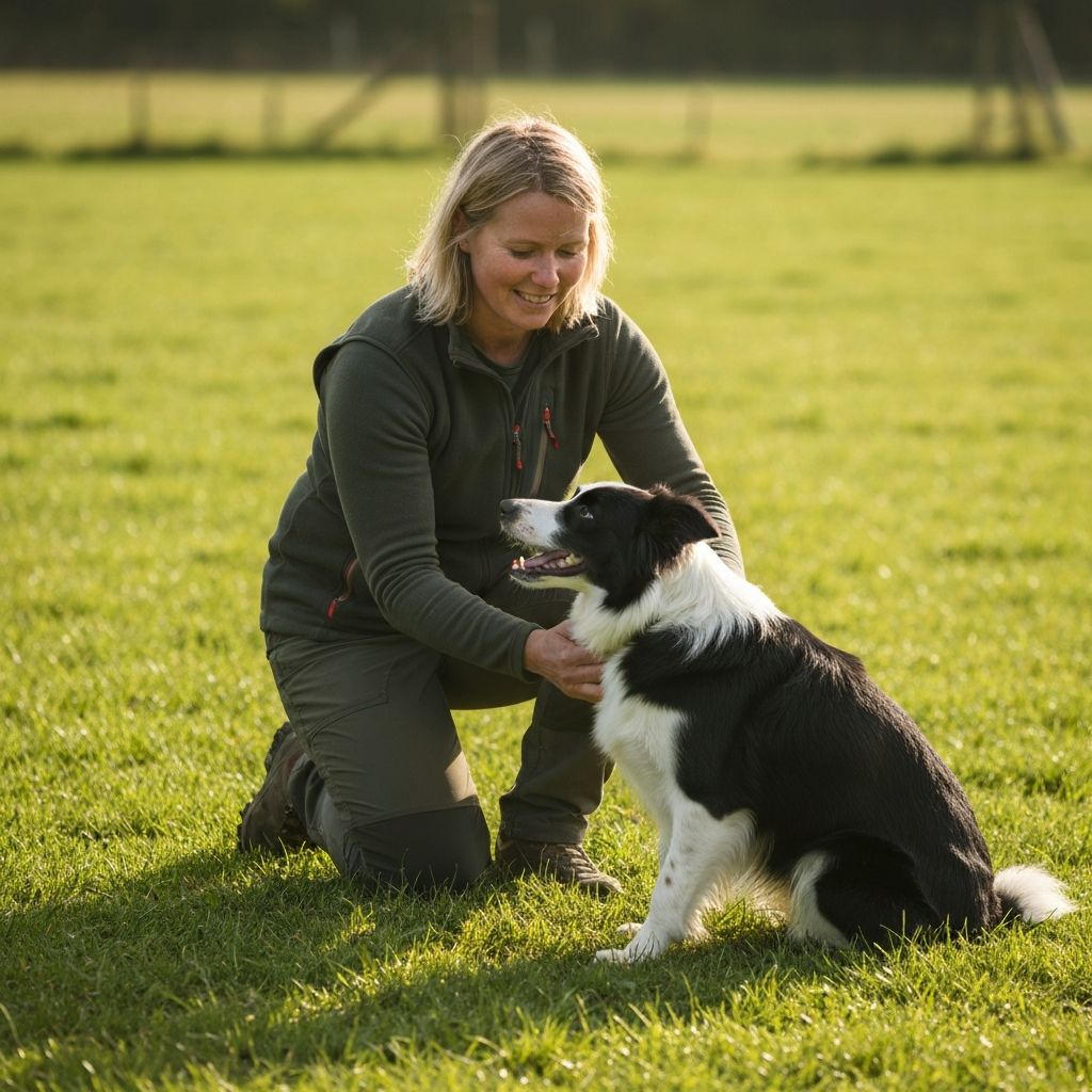 Dog trainer working with a dog